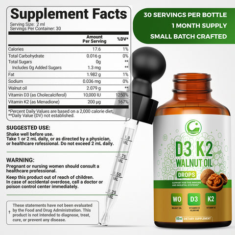 Vitamin D3 K2 Drops with Walnut Oil